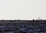 Wał ziemny w Białobrzegach, obok ul. Kąpielowej - widok na most w Zegrzu